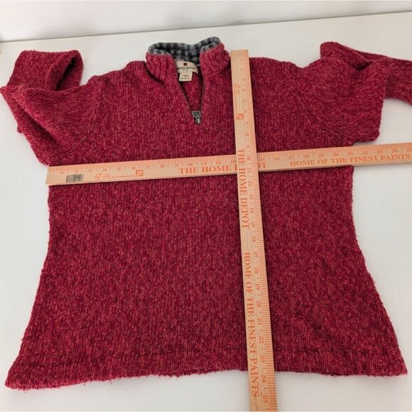 Woolrich 1/4 Zip Sweater Womens Size Medium Ruby Red Long Sleeve Pullover - Picture 7 of 9